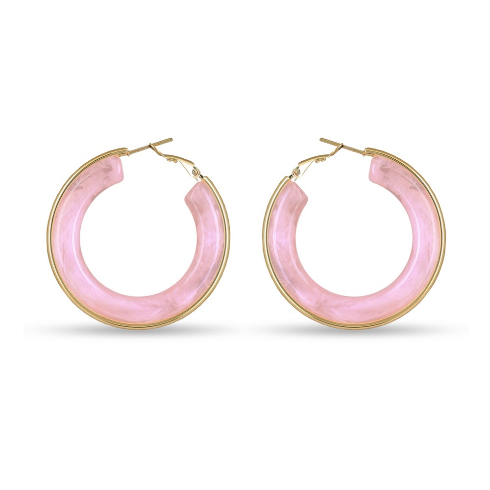 Blush Swirl Hoops - Picture 1 of 10